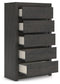 Fraluna - Five Drawer Chest - Charcoal