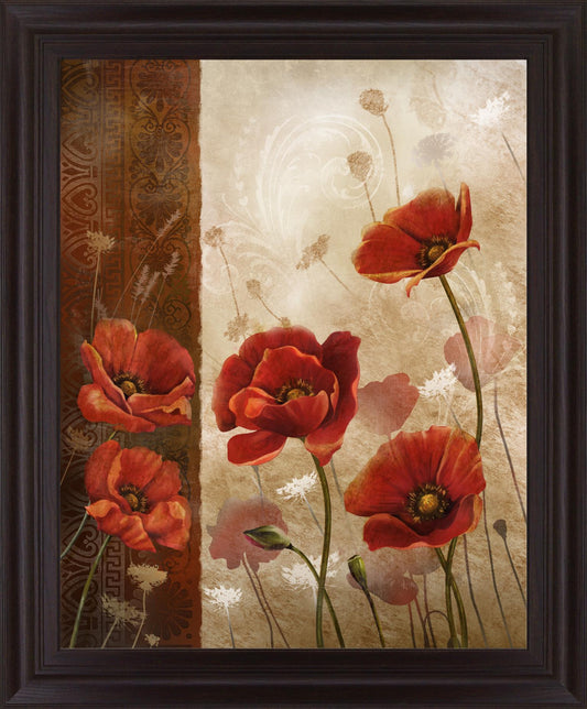 Crimson Solstice - 28" x 34" Framed Wall Art - Red