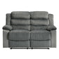 Lesley - Motion Loveseat - Gray Corduroy & Velvet
