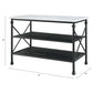 Brahm - Kitchen Island - White Marble Top & Gray