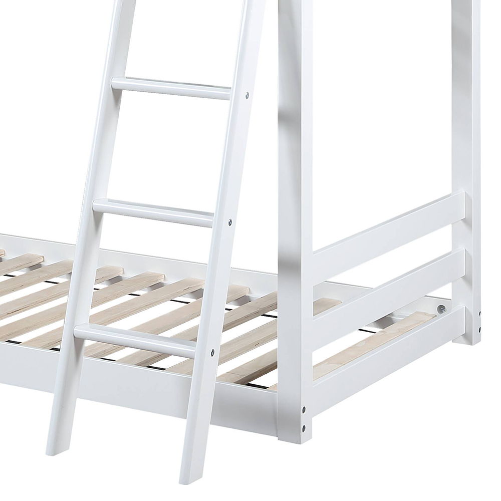 Solenne - Twin Over Twin Bunk Bed - White & Pink