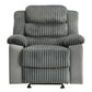 Lesley - Motion Glider Recliner - Gray Corduroy & Velvet