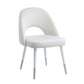 Zemirah - Side Chair Set of 2) - White Velvet & White Gloss