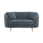 Nakendra - Loveseat With 2 Pillows - Cobalt Blue Chenille