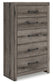 Graystorm - Five Drawer Chest - Brown Gray