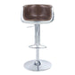 Brancaster - 41" Adjustable Stool With Swivel - Vintage Brown Top Grain Leather & Aluminum