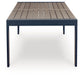 East Beach - Rectangular Dining Table With Umbrella Option - Blue