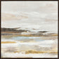 "Tranquil Horizon I" Hand-Embellished Canvas In Frame - Cream / Light Blue / Brown