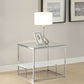 Ruben - End Table - Clear Glass & Chrome