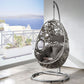 Sigar - Hanging Chair - Light Gray Fabric & Wicker