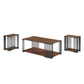 Vertex - Rectangular 3 Piece Occasional Set (1 Coffee & 2 End Tables) - Brown / Black