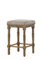 Farsiris - Counter Height Stool Set of 2) - Beige Fabric & Weathered Oak