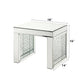 Nysa - 16" Accent Table - Mirrored & Faux Crystals Inlay
