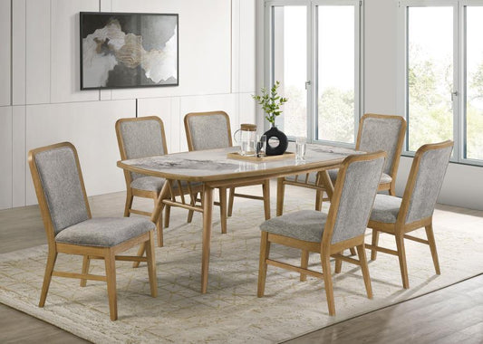 Croyden - 7 Piece Rectangular Dining Set - Gray / Weathered Natural