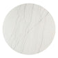 Edwyn - Round Dining Table - White Natural Marble Top & Espresso