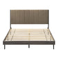 Valdemar - Queen Bed - Brown Fabric & Weathered Gray