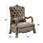 Dresden - Chair With Pillow - Bone Velvet & Gold Patina