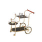 Lacy - Serving Cart - Black Glass & Gold Plated