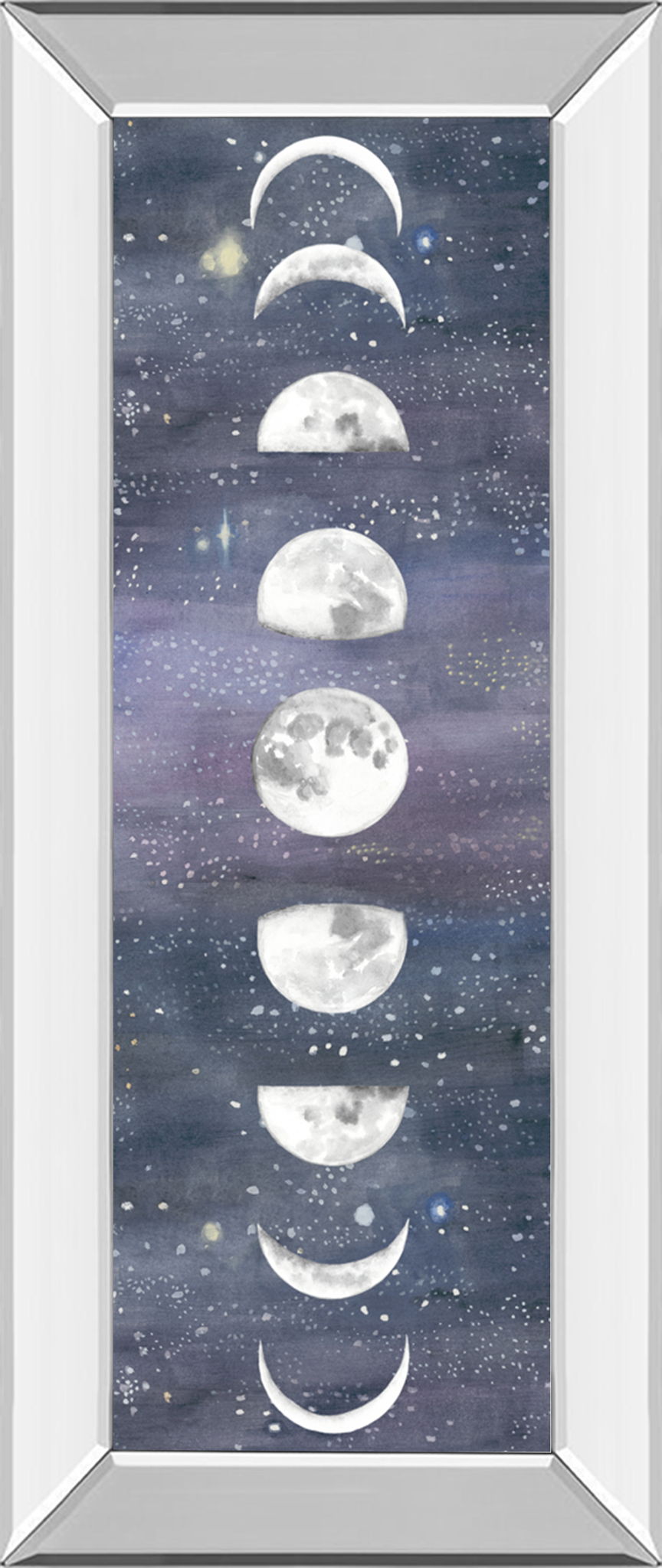 Moon Chart Il By Naomi Mccavitt - Mirror Framed Print Wall Art - Dark Gray