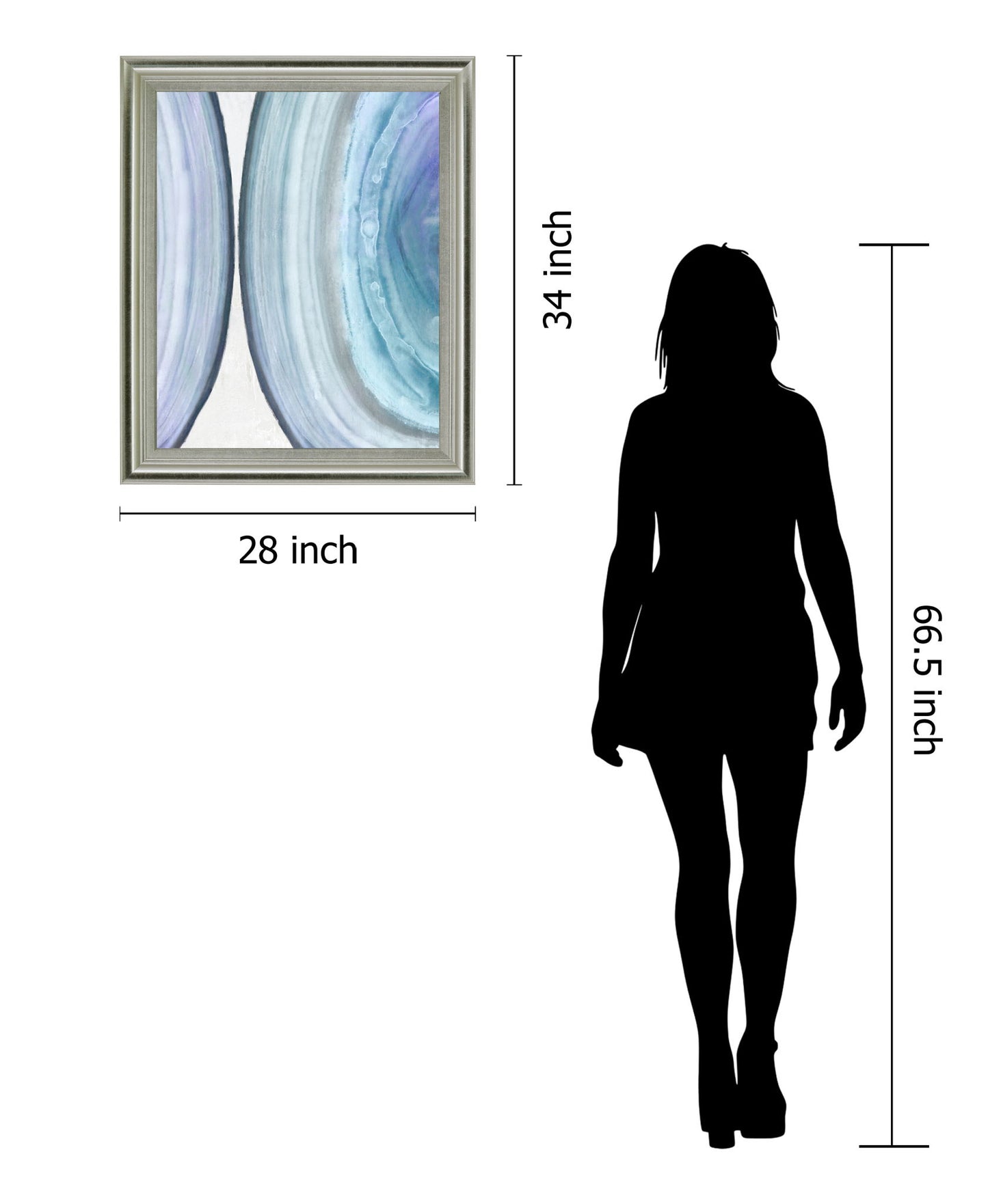 Glacial Veil - 28" x 34" Framed Wall Art - Light Blue