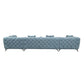 Zerah - Sectional Sofa With 7 Pillows - Dusty Blue Fabric