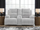 Rhines Falls - Double Reclining Power Loveseat With Console - Alloy