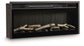 Entertainment Accessories - Fireplace Insert With Faux Birch Log Set - Black