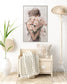 Roses Embrace Hand-Embellished Canvas In Frame - Blush / Ivory
