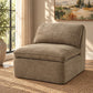 Almano - Modular Armless Chair - Light Brown Chenille