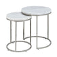 Zaidee - Nesting Table Set - Marble Top & Nickel