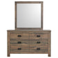 Frederick - 6-Drawer Dresser With Mirror - Weathered Oak