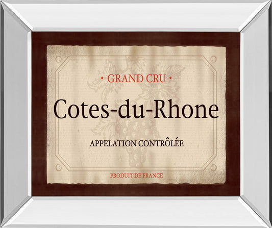 Cote Du Rhone By Paola Viveiros - Mirror Framed Print Wall Art - Beige