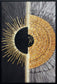 Solar Divide II Hand-Embellished LED Canvas In Frame - Black / Gold