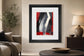 34x40 Red Streak III By Sharon Gordon - Dark Gray