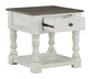 Havalance - Square End Table - White / Gray