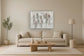 Mist Veil Harmony - 36" x 48" Framed Wall Art - Pearl Silver
