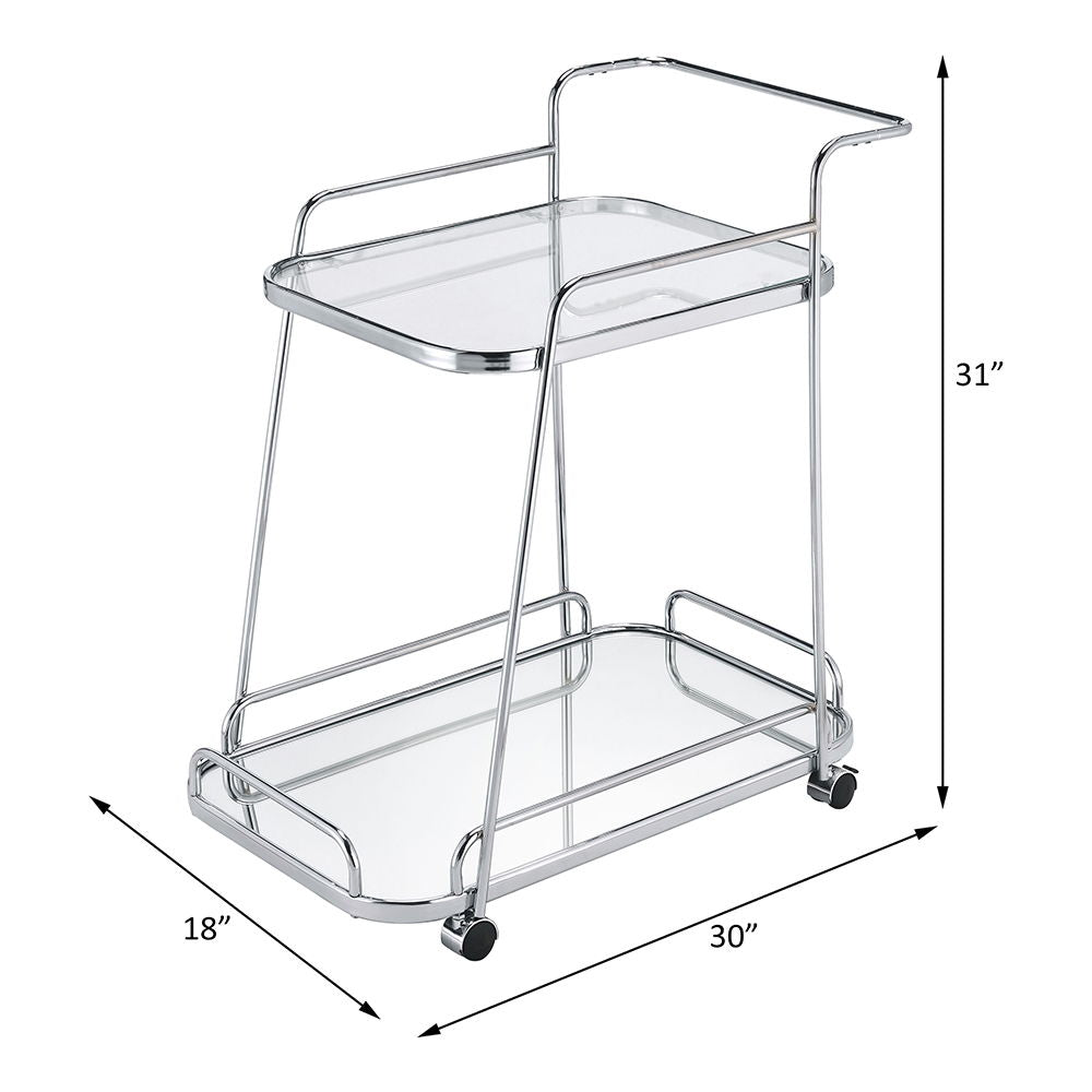 Aegis - Serving Cart - Clear Glass & Chrome