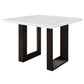 Edwyn - Counter Height Table - White Natural Marble Top & Espresso