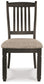 Tyler Creek - Dining UPH Side Chair (Set of 2) - Slatback - Black / Grayish Brown