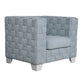 Saree - Chair - Light Teal Chenille & White
