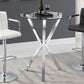 Denali - Round Glass Top Bistro Bar Table - Chrome