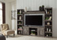 Wynnlow - 4-Piece Entertainment Center With LG TV Stand W/Fireplace Option - Gray
