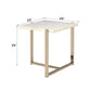 Feit - End Table - Faux Marble Top & Champagne