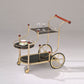 Lacy - Serving Cart - Black Glass & Gold Plated