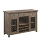 Raphaela - Server With Cup Holder & Wine Rack - Weathered Cherry