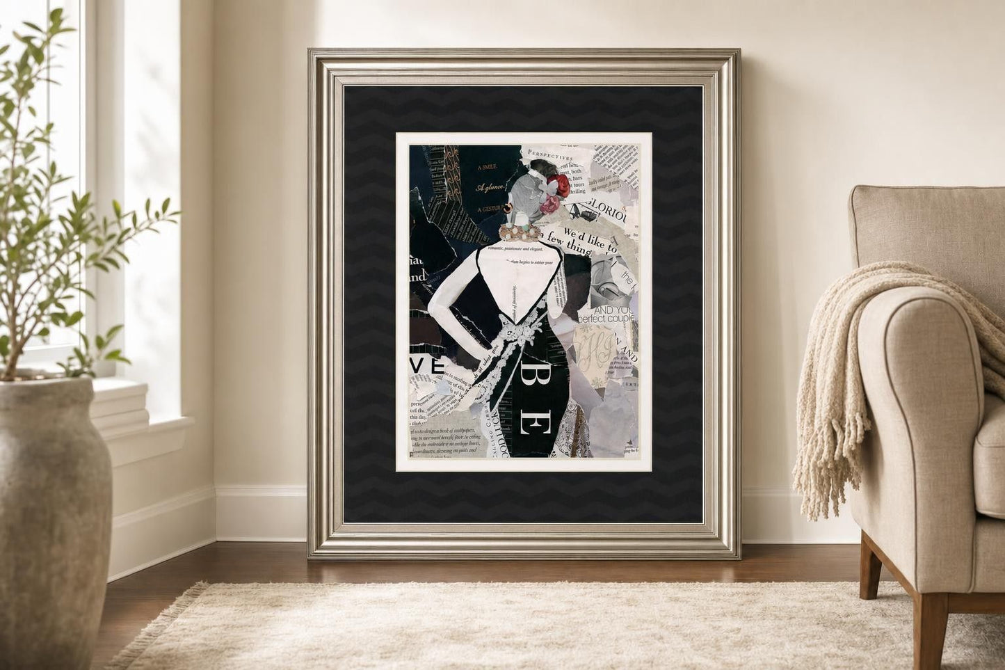 34x40 Fashion Mosaic II By Carol Robinson - Black