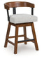 Ralene - Upholstered Swivel Barstool (Set of 2) - Medium Brown