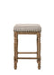 Farsiris - Counter Height Stool Set of 2) - Beige Fabric & Weathered Oak