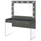 Afshan - 3-Drawer Vanity Set With Lighting - Gray High Gloss