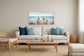 Seaside Serenity Pier - 28" x 55" Framed Wall Art - Blue